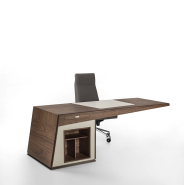 Bureau 163 - Midì - Contemporary wooden desk with metal details - Pacific Compagnie.
