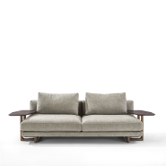 Canapé 163 - Abacus - Wood and metal sofa with elegant lines - Pacific Compagnie.