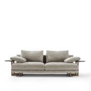Canapé 163 - Abacus - Spacious wood and metal sofa for large rooms - Pacific Compagnie.
