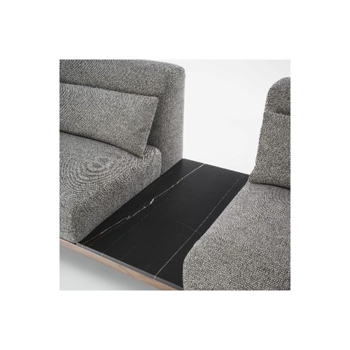 Canapé 163 - Argo - Contemporary sofa featuring wood, metal, and marble materials - Pacific Compagnie.
