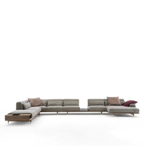Canapé 163 - Argo - Luxurious sofa with wooden and metal construction and marble finish - Pacific Compagnie.