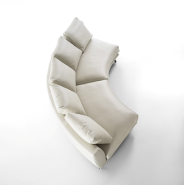 Canapé 163 - Étienne - Modern wooden sofa with metal accents, 490cm wide - Pacific Compagnie.