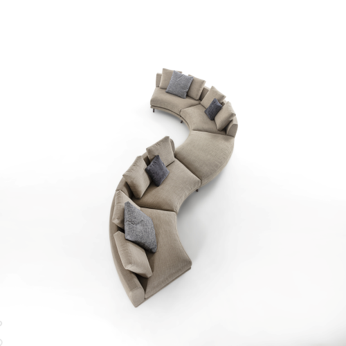 Canapé 163 - Étienne - Contemporary Porada sofa with wood and metal frame - Pacific Compagnie.