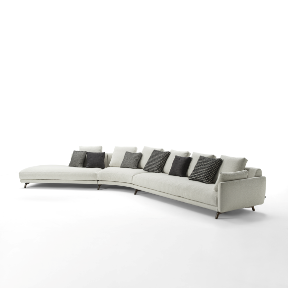 Canapé 163 - Étienne - Timeless design wooden and metal sofa, 490cm wide - Pacific Compagnie.