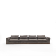 Canapé 163 - Kirk - Porada wooden sofa with metal accents - Pacific Compagnie.