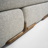 Canapé 163 - Klem - Traditional wood sofa with 93 cm low-profile height - Pacific Compagnie.