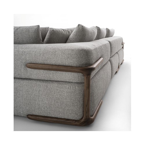Canapé 163 - Klem - Porada wooden sofa with W 491 x D 308 x H 93 cm dimensions - Pacific Compagnie.