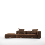 Canapé 163 - Koji - Handcrafted wooden sofa with elegant legs - Pacific Compagnie.
