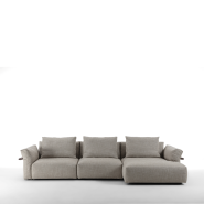Canapé 163 - Ronny - Sleek, low-profile sofa in wood and metal, perfect for small spaces - Pacific Compagnie.