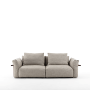 Canapé 163 - Ronny - Sophisticated, Porada-branded sofa with wood and metal elements, ideal for luxurious decor - Pacific Compag