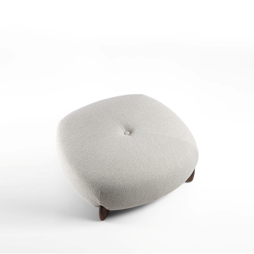 Pouf 163 - Softbay - Pouf en bois Porada, diamètre 110 cm, style contemporain - Pacific Compagnie.