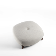 Pouf 163 - Softbay - Pouf en bois Porada, diamètre 110 cm, style contemporain - Pacific Compagnie.