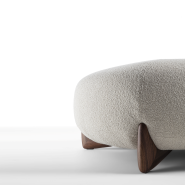 Pouf 163 - Softbay - Pouf de salon en bois, référence Porada, dimensions 110x46 cm - Pacific Compagnie.