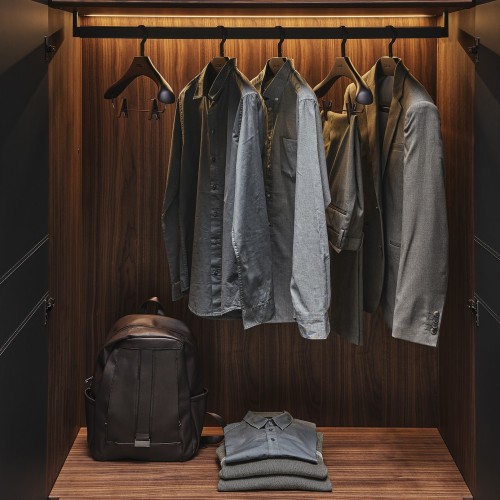 Armoire 163 - My Closet - Wooden cupboard with glass doors and metal frame - Pacific Compagnie.