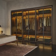 Armoire 163 - My Closet - Wooden cupboard with glass doors and metal accents, modern storage solution - Pacific Compagnie.