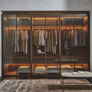 Armoire 163 - My Closet | Armoire en bois et métal avec verre, dimensions L357 × P62 × H260 cm - Pacific Compagnie.