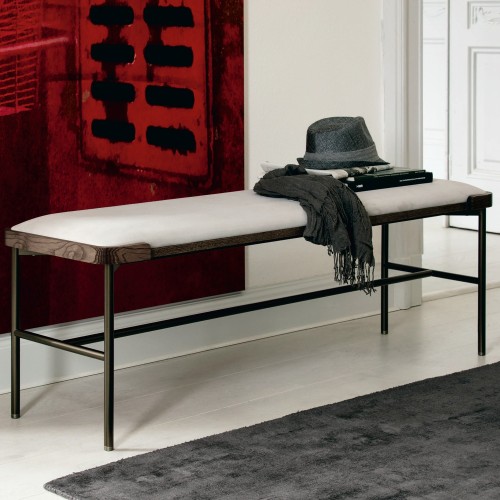 Banc 163 - Astol - Wooden metal bench with storage, modern design - Pacific Compagnie.