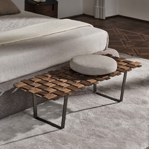 Banc 163 - Belt - Sleek, low-profile bench for entryways, made from wood and metal - Pacific Compagnie.