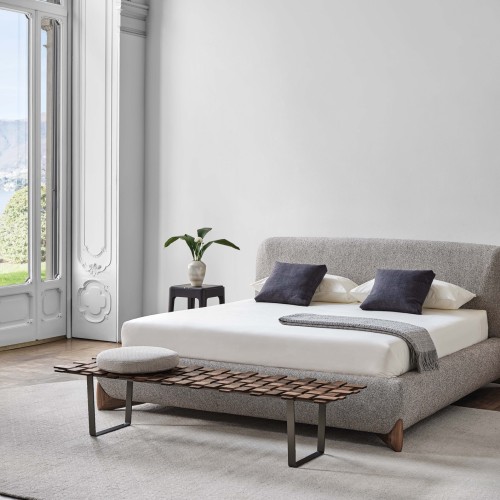 Banc 163 - Belt - Banc élégant en métal et bois avec structure robuste pour salle à manger - Pacific Compagnie.