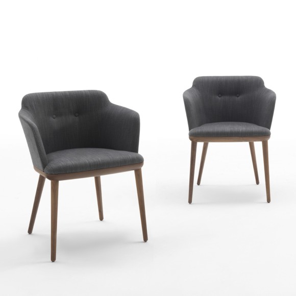 Chaise 163 - Celine - Chaise en bois design italien de la marque Porada, dimensions compactes - Pacific Compagnie.