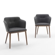 Chaise 163 - Celine - Chaise en bois design italien de la marque Porada, dimensions compactes - Pacific Compagnie.