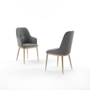 Chaise 163 - Connie - Porada wood chair with comfortable seating - Pacific Compagnie.