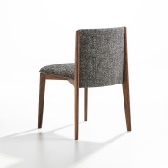 Chaise 163 - Ionis - Wood accent chair with Ionis pattern - Pacific Compagnie.