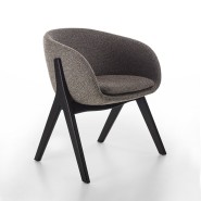 Chaise 163 - Lambda - Handcrafted wooden chair with unique lambda silhouette - Pacific Compagnie.