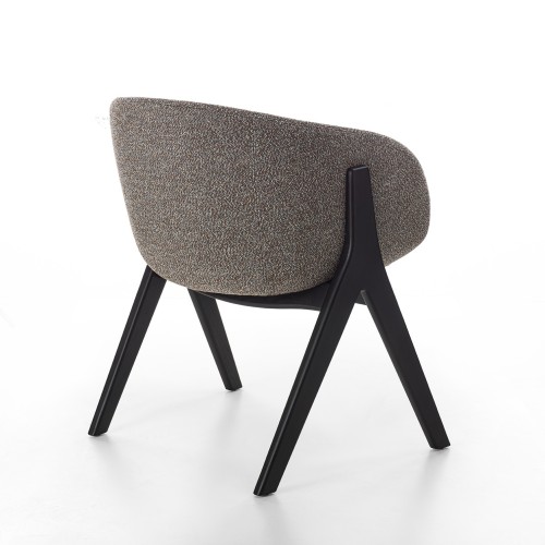 Chaise 163 - Lambda - Luxury wooden chair with distinctive lambda back - Pacific Compagnie.