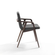 Chaise 163 - Lolita - Wooden chair with armrests, natural finish - Pacific Compagnie.