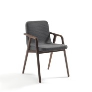 Chaise 163 - Lolita - Modern wood chair with sleek design, brown tone - Pacific Compagnie.