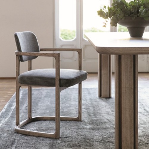 Chaise 163 - Serena - Porada wood chair for modern living rooms - Pacific Compagnie.