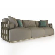 Canapé 150 - Dafne - Luxury outdoor sofa in bronze aluminum finish - Pacific Compagnie.
