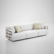 Canapé 150 - Dafne - Luxury outdoor sofa in bronze aluminum finish - Pacific Compagnie.