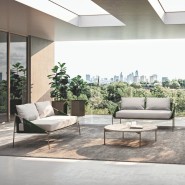 Canapé 150 - Demetra - Luxury outdoor sofa in bronze metal finish, perfect for garden lounging - Pacific Compagnie.