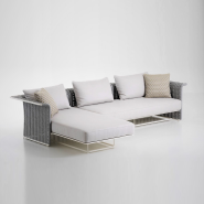 Canapé 150 - Marina 180 - Luxury outdoor sofa in bronze metal and beige rope, perfect for garden decor - Pacific Compagnie.