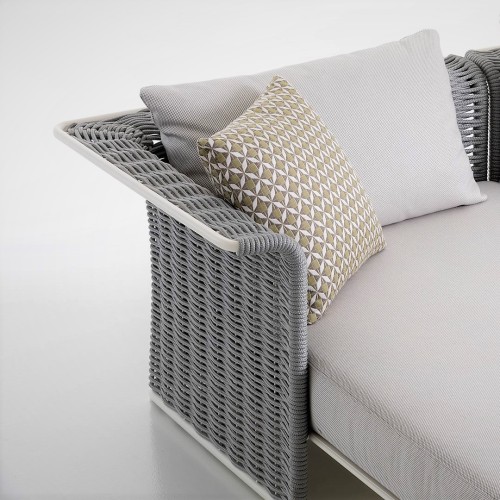 Canapé 150 - Marina 180 - Luxury outdoor sofa in bronze metal and beige rope, perfect for garden relaxation - Pacific Compagnie.