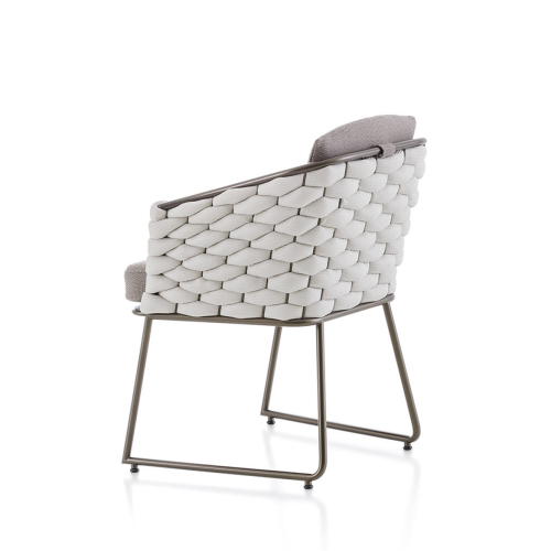 Chaise 150 - Afrodite - Luxury outdoor chair with bronze metal frame and beige rope, perfect for patio decor - Pacific Compagnie