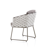 Chaise 150 - Afrodite - Luxury outdoor chair with bronze metal frame and beige rope, perfect for patio decor - Pacific Compagnie