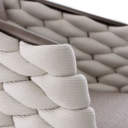 Chaise 150 - Afrodite - Outdoor bronze metal and beige rope chair, ideal for garden seating - Pacific Compagnie.