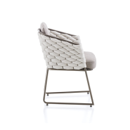 Chaise 150 - Afrodite - Bronze metal and beige rope outdoor chair, featuring a soft rope design - Pacific Compagnie.