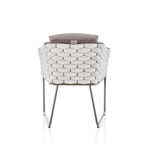 Chaise 150 - Afrodite - Outdoor chair with bronze metal frame and beige rope details, perfect for sunbathing - Pacific Compagnie