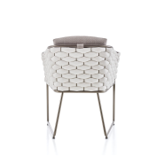 Chaise 150 - Afrodite - Outdoor chair with bronze metal frame and beige rope details, perfect for sunbathing - Pacific Compagnie