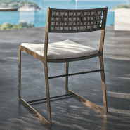 Chaise 150 - Atena - Chaise extérieur de luxe en métal bronze à la couleur métal bronze extérieur - Pacific Compagnie.