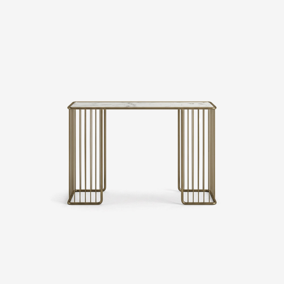 Console 150 - Marina | Console extérieure de luxe en métal bronze avec corde souple beige - Pacific Compagnie.