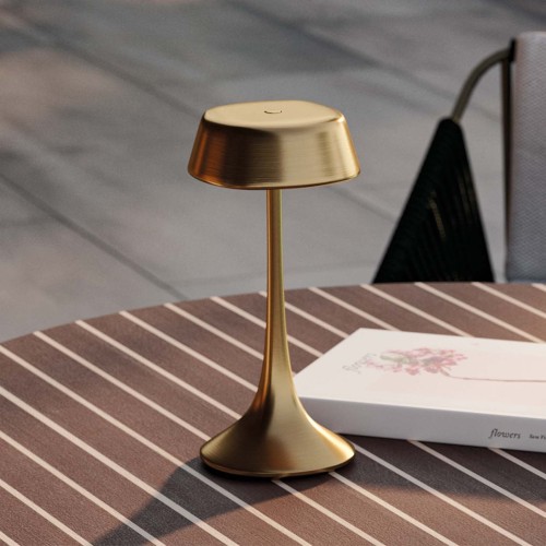 Éclairage 150 - Wanda - Luxury outdoor lighting fixture in brushed brass with 22 diameter - Pacific Compagnie.