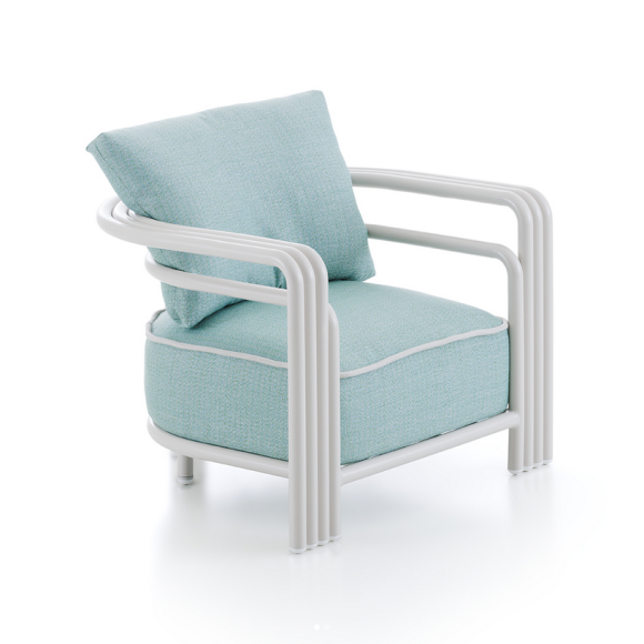 Fauteuil 150 - Capri | Fauteuil de luxe extérieur en métal sable - Pacific Compagnie.