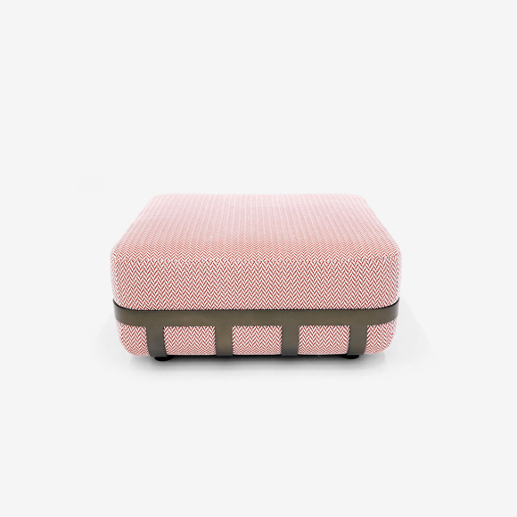 Pouf 150 - Dafne - Outdoor side table pouf in bronze aluminum with modern design - Pacific Compagnie.