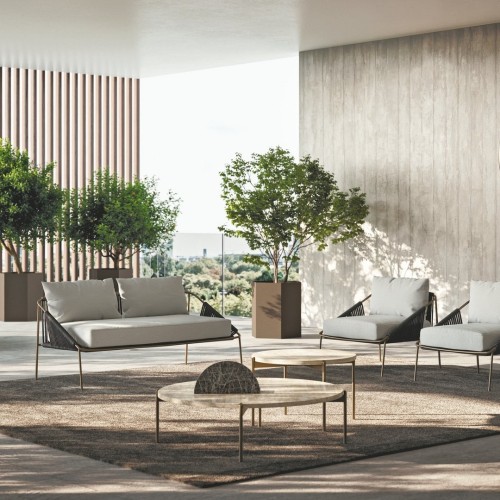 Table basse 150 - Apollo - Small luxury outdoor coffee table in Outdoor Bronze Metal - Pacific Compagnie.