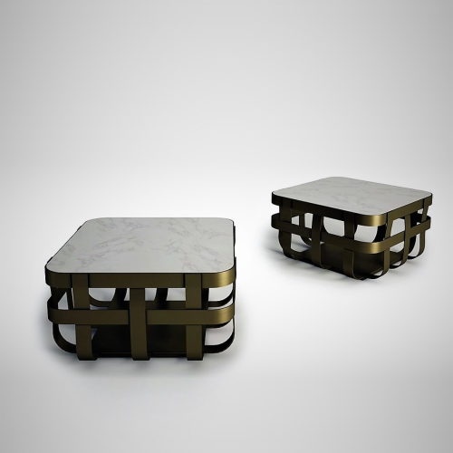 Table basse 150 - Dafne - Table basse d'extérieur en aluminium bronze - Pacific Compagnie.